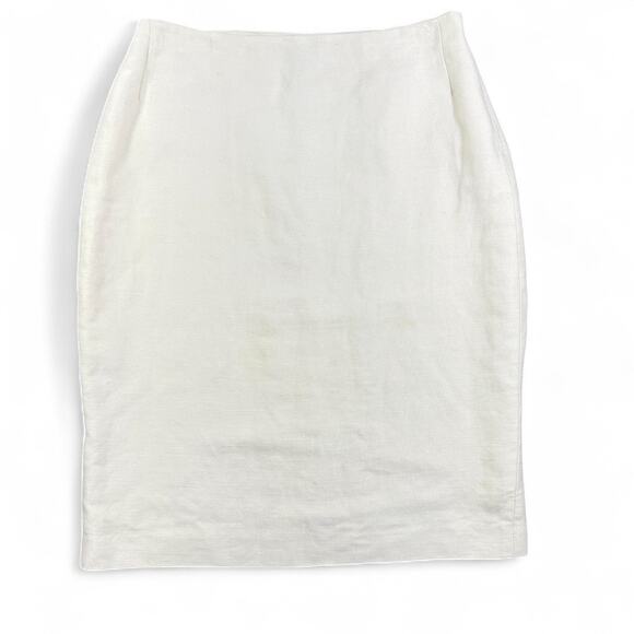Ralph Lauren Collection Purple Label Linen Pencil Skirt 10 Vintage Cream Classic - Picture 1 of 11